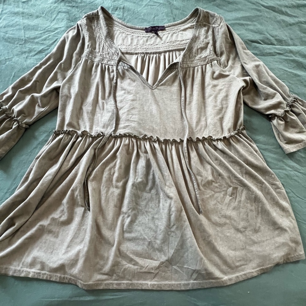 Olive boho top